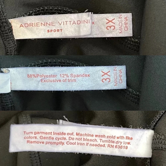 Adrienne Vittadini | Sport Crop Leggings High Rise Side Pockets Logo EUC - Picture 7 of 7